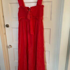 Farm Rio Red 3D Pineapple Maxi Dress
